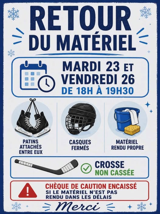 Retour du matériel